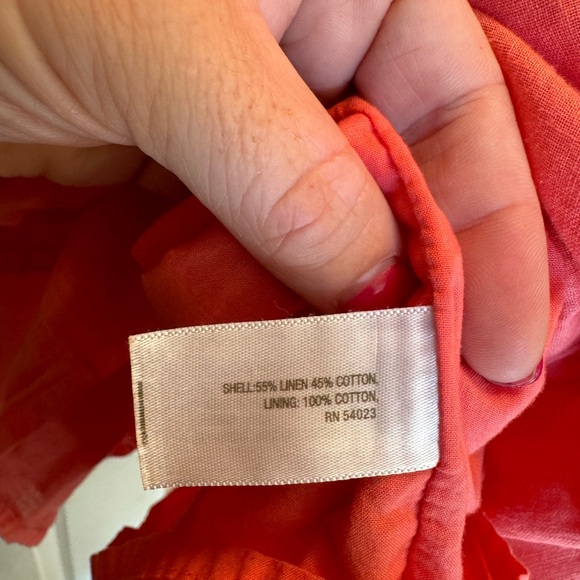 Old Navy, large L coral colored cotton and linen dress - Picture 5 of 5